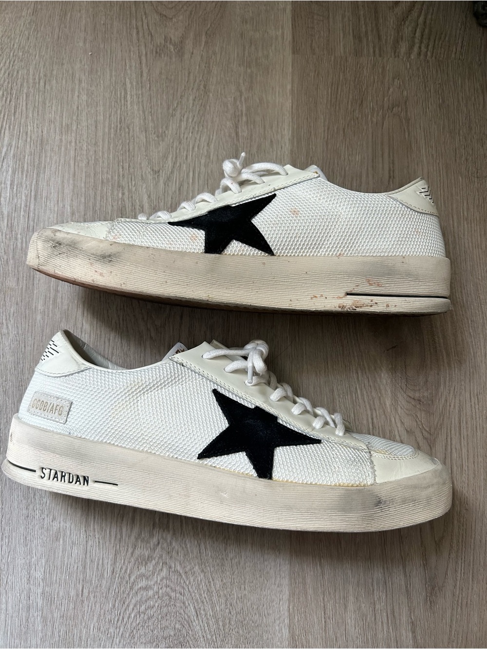 Golden Goose Men's Stardan in white mesh with black suede star 42 - Picture 5 of 12